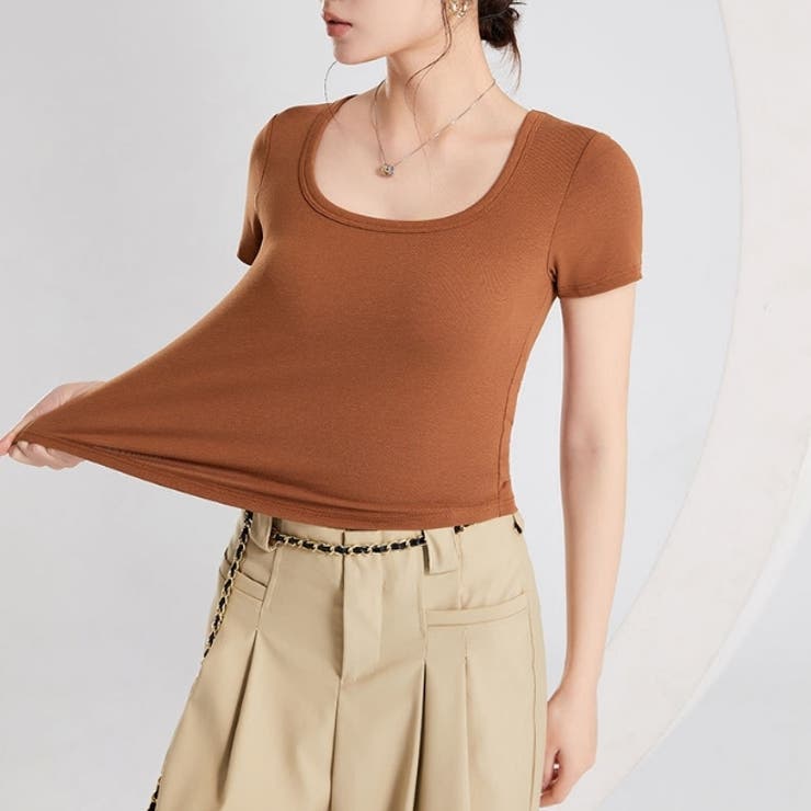 カップ付きTシャツ カップ付き 半袖[品番：WBAW0002403]｜Gain