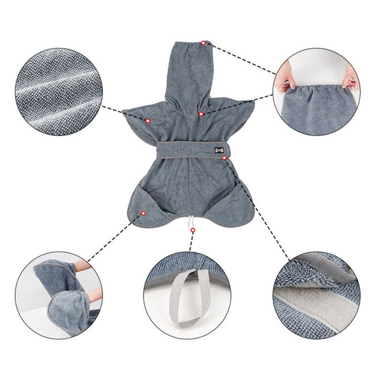 選べるサイズ ペット用 バスローブ | Gain-Mart | 詳細画像3 