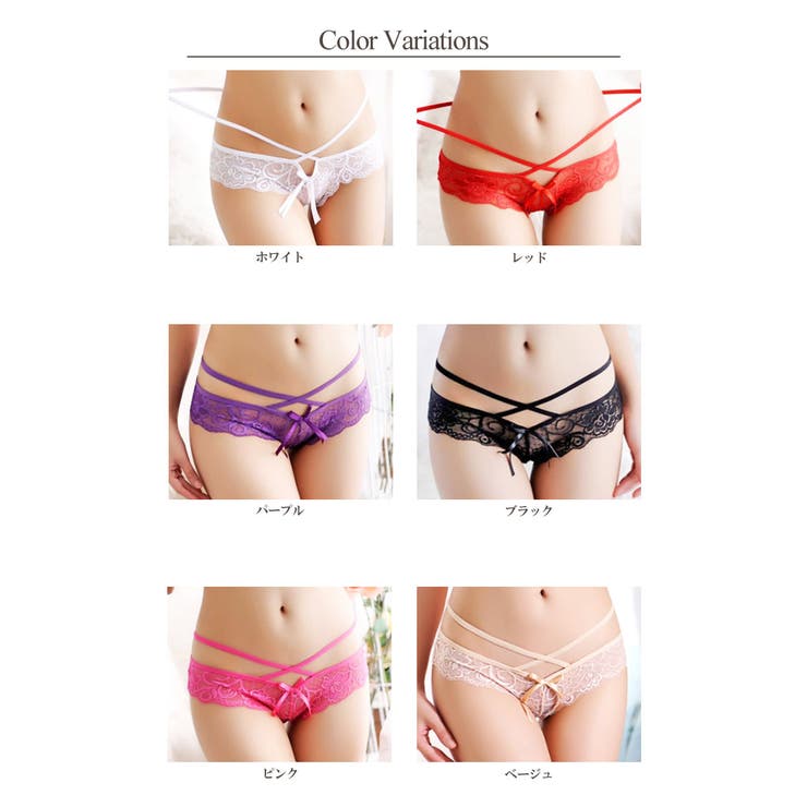 Ｔバックショーツ紐パンレースヒップハングランジェリー