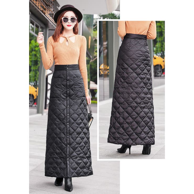 ロング ダウンスカート レディース[品番：WBAW0001366]｜Gain-Mart