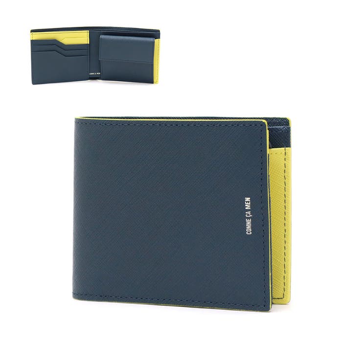 ネイビー×イエロー | コムサメン 二つ折り財布 COMME | ギャレリア Bag＆Luggage