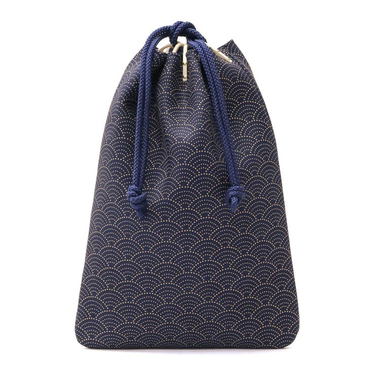 極美品　印傳屋　インデンヤ　巾着　ハンドバック　着物　紺色　ネイビー 印傳屋（INDEN-YA）手提げ袋【巾着｜蜻蛉（とんぼ）紺白】祭用品