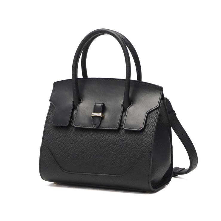 PELLEMORBIDA ペッレモルビダ フラップボストンバッグM(ブラック) ボストンバッグ | PELLE MORBIDA ペッレ モルビダ