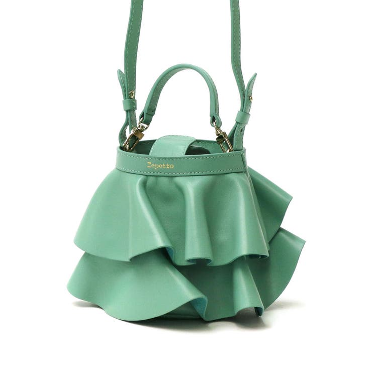 美品 repetto レペット レザー フリル ショルダーバッグ ネイビー repetto（レペット） 2way レザーショルダーバッグ Leather shoulder