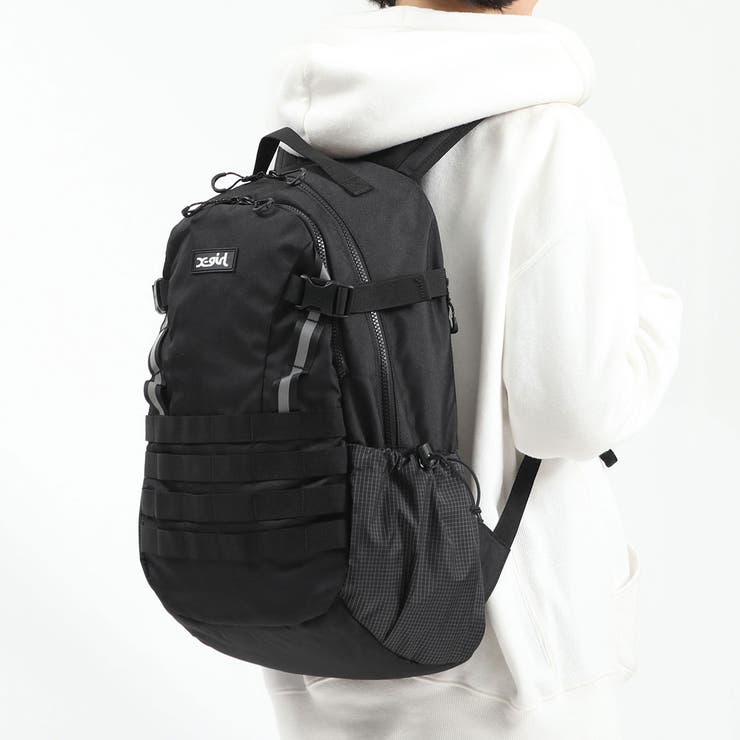 X-GIRL リュック バックパック 鞄 ロゴ 大容量 レインカバー ブラック