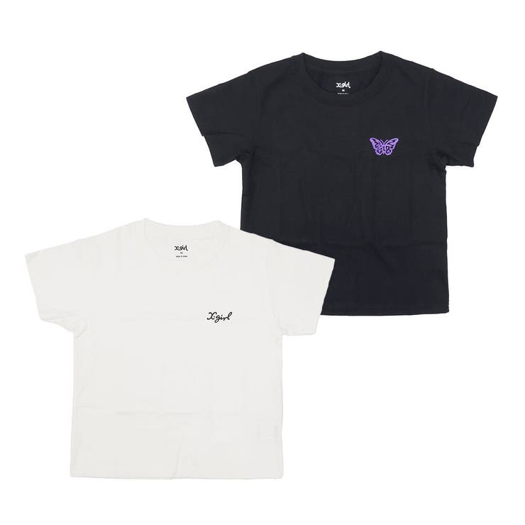新品 送料込 エックスガール XGIRL Tシャツ ちびT ギャル X-girl エックスガール GRADATION GLITTER LOGO S/S RAGLAN BABY