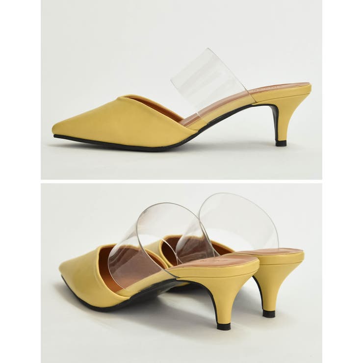 [小さい/大きいサイズ有]クリアベルトポインテッドトゥVカットミュール | Re:EDIT | 詳細画像36 