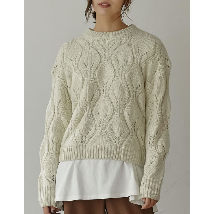 ひと味違う大人の女性の飾り編み かぎ編みニットトップス トップス 品番 Gs Re Edit リエディ のレディースファッション通販 Shoplist ショップリスト