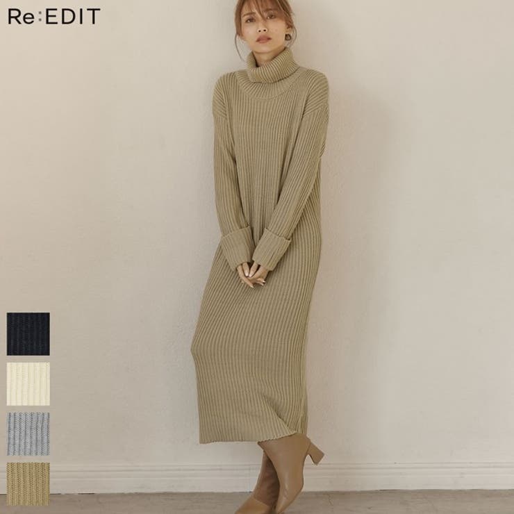 ウォーミーなマキシ丈ニットワンピース タートルネックマキシ丈リブニットワンピース 品番 Gs Re Edit リエディ のレディースファッション通販 Shoplist ショップリスト