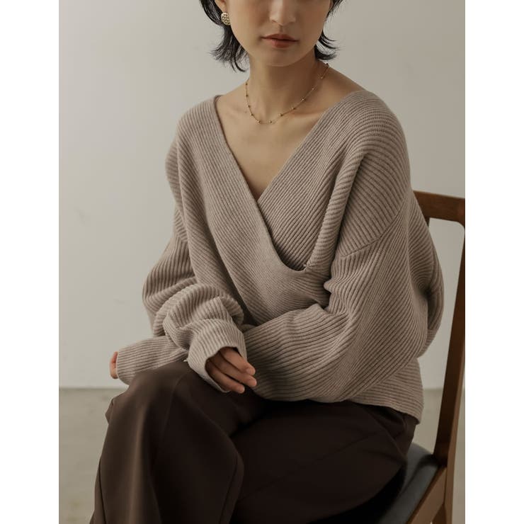 トレンドライクもフェミニンも叶えるカシュクールニット フロントカシュクールニット… | Re:EDIT | 詳細画像2 