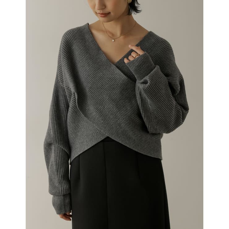 トレンドライクもフェミニンも叶えるカシュクールニット フロントカシュクールニット… | Re:EDIT | 詳細画像3 
