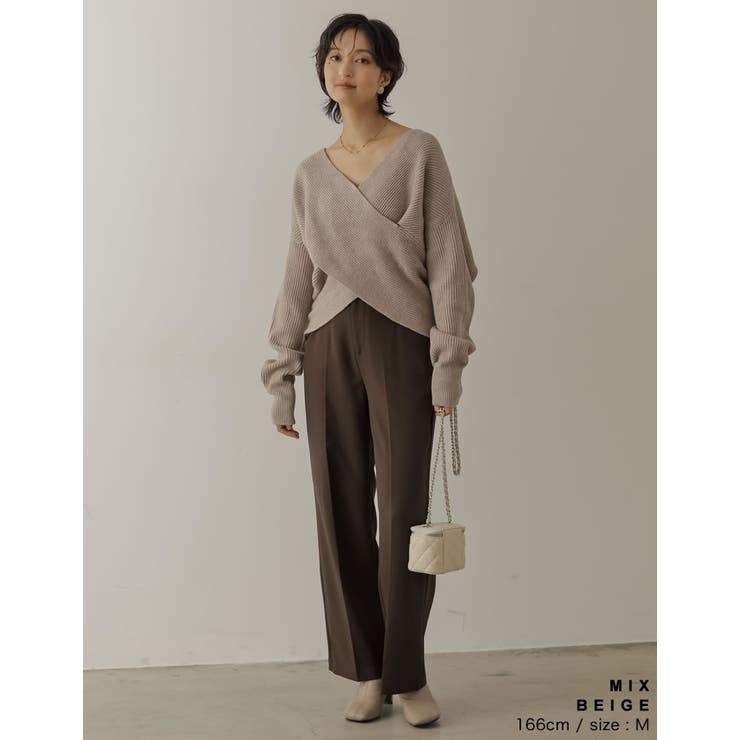 トレンドライクもフェミニンも叶えるカシュクールニット フロントカシュクールニット… | Re:EDIT | 詳細画像6 