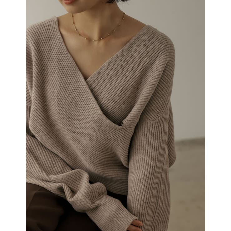 トレンドライクもフェミニンも叶えるカシュクールニット フロントカシュクールニット… | Re:EDIT | 詳細画像7 