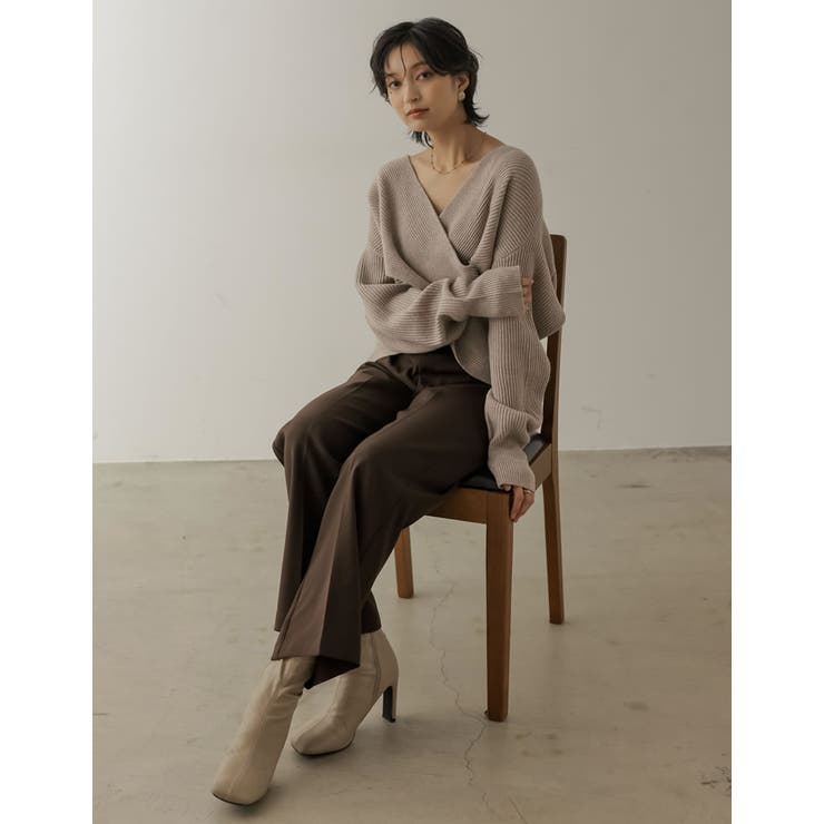 トレンドライクもフェミニンも叶えるカシュクールニット フロントカシュクールニット… | Re:EDIT | 詳細画像8 