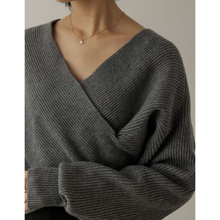 トレンドライクもフェミニンも叶えるカシュクールニット フロントカシュクールニット… | Re:EDIT | 詳細画像23 