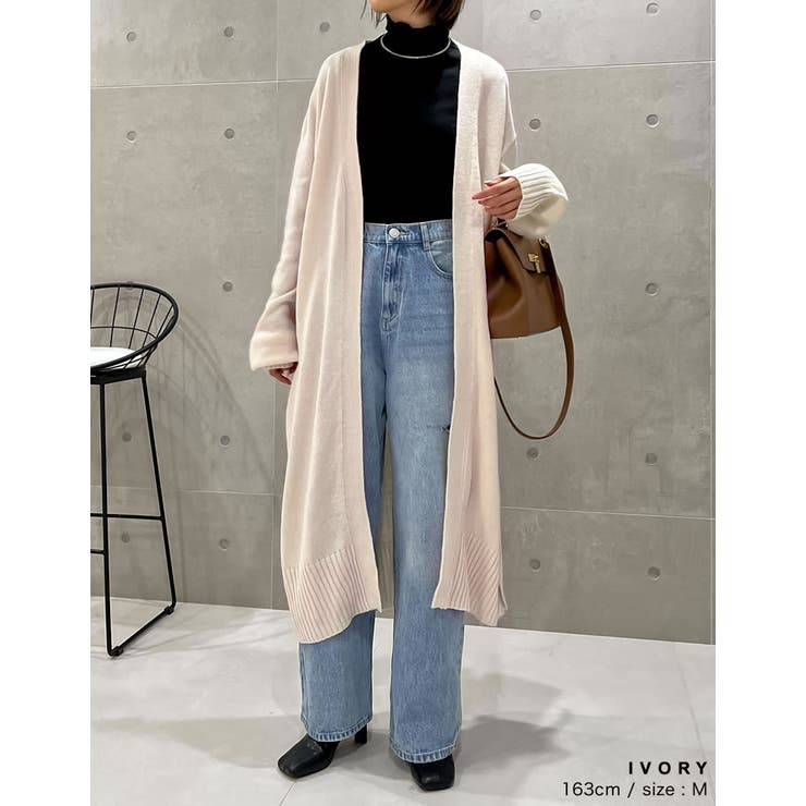 ZARA - 【ザラ】オーバーサイズ ロング ニット カーディガン ガウン M アイボリー レディース 【ザラ】オーバーサイズ ロング ニット カーディガン
