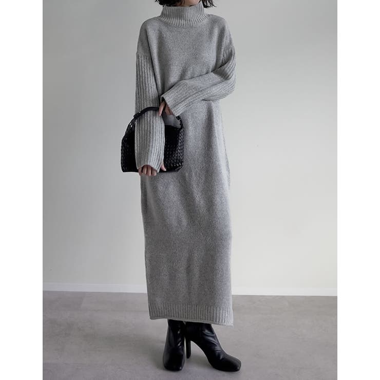 前後2WAYハイネック指穴マキシニットワンピース | Re:EDIT | 詳細画像13 