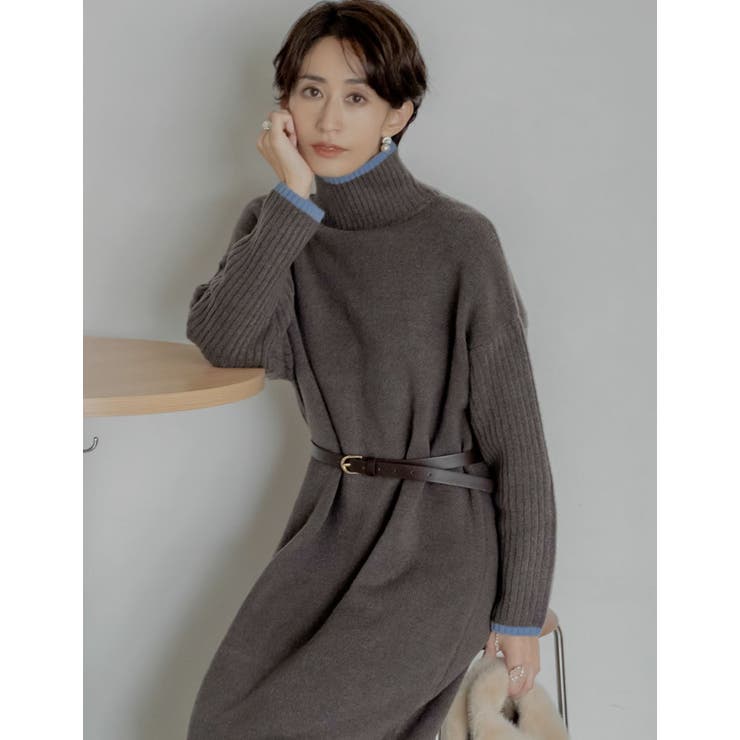 前後2WAYハイネック指穴マキシニットワンピース | Re:EDIT | 詳細画像4 