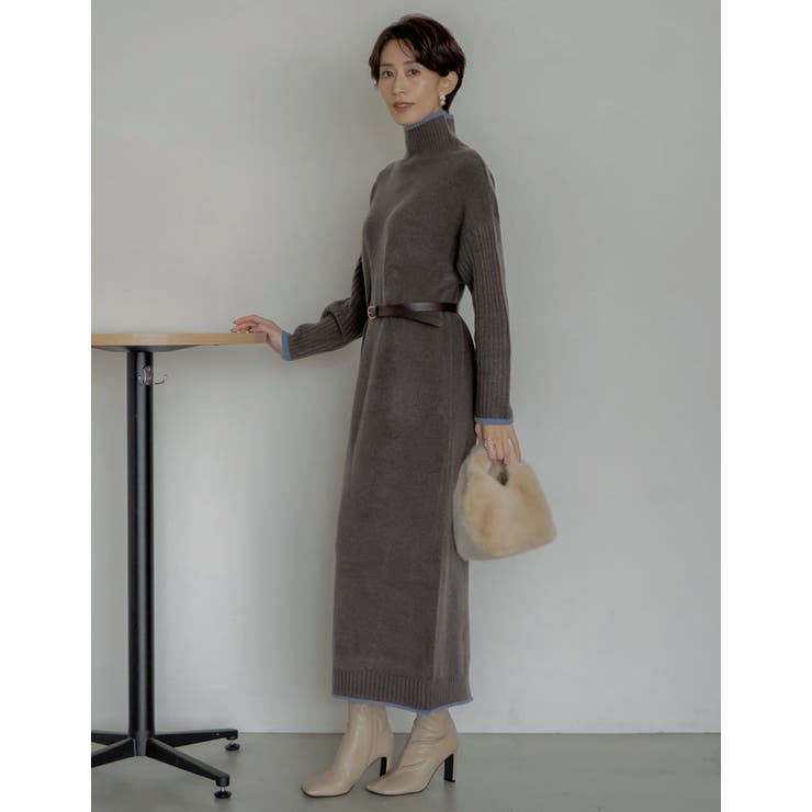 前後2WAYハイネック指穴マキシニットワンピース | Re:EDIT | 詳細画像5 