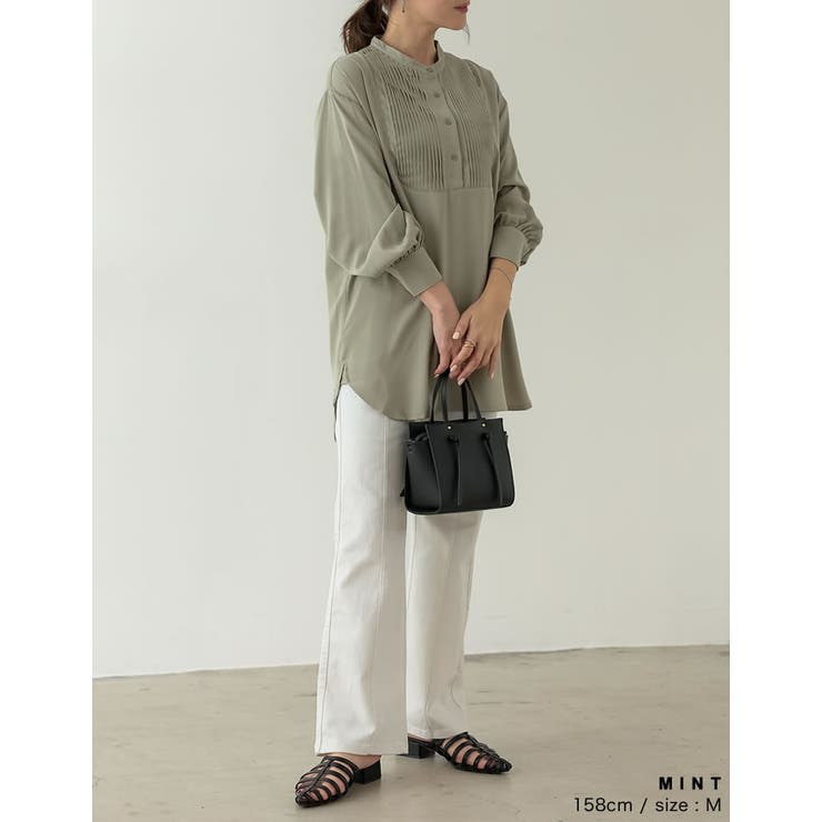 ヴィンテージライクでクラシカルなサテンブラウス | Re:EDIT | 詳細画像16 