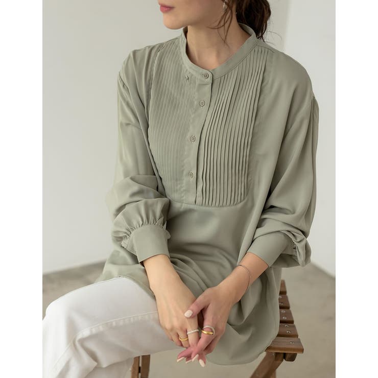 ヴィンテージライクでクラシカルなサテンブラウス | Re:EDIT | 詳細画像6 