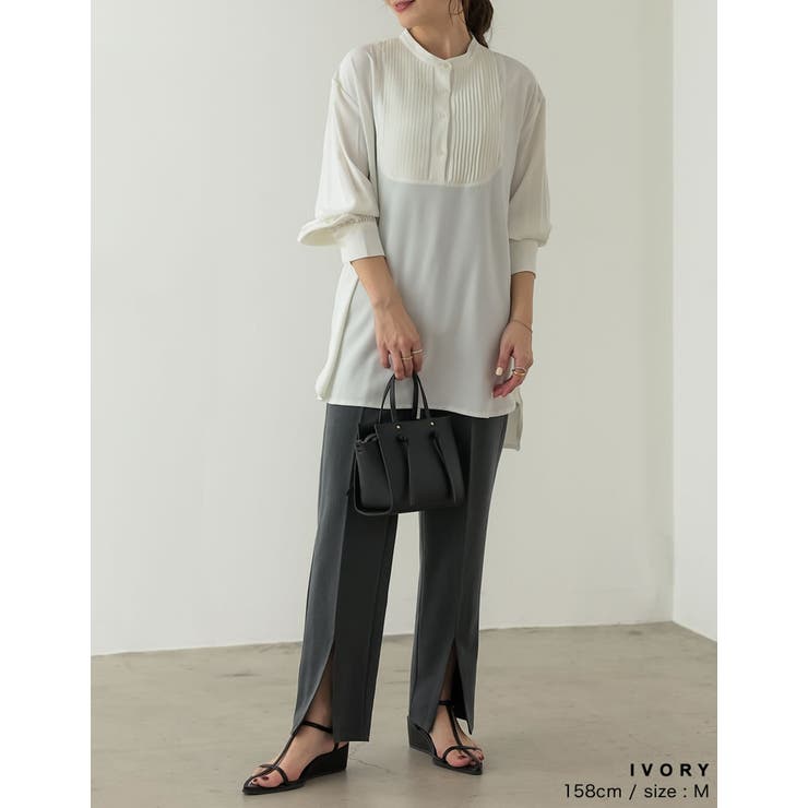 ヴィンテージライクでクラシカルなサテンブラウス | Re:EDIT | 詳細画像8 