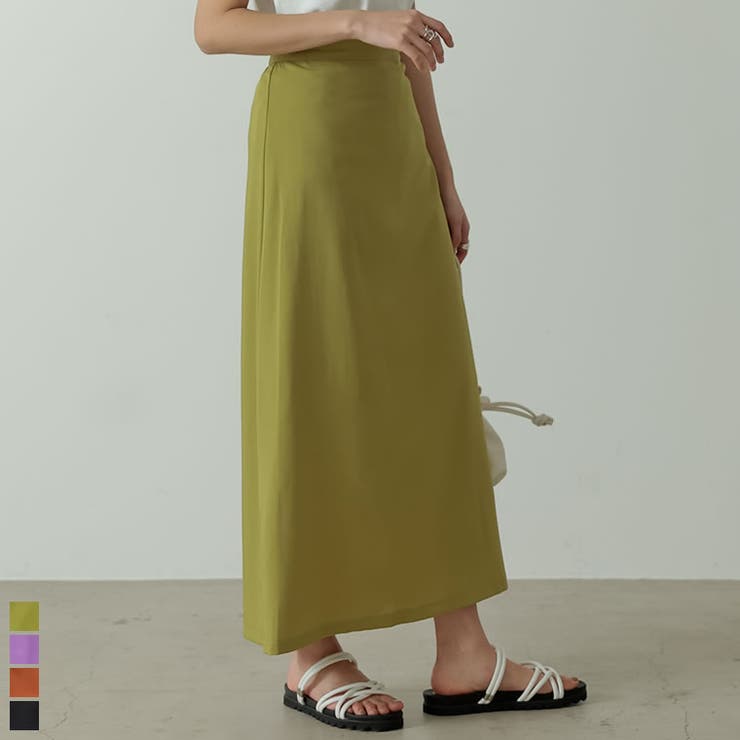 軽やかさのあるカラースカート ツイルカラーセミフレアスカート スカート | Re:EDIT | 詳細画像1 