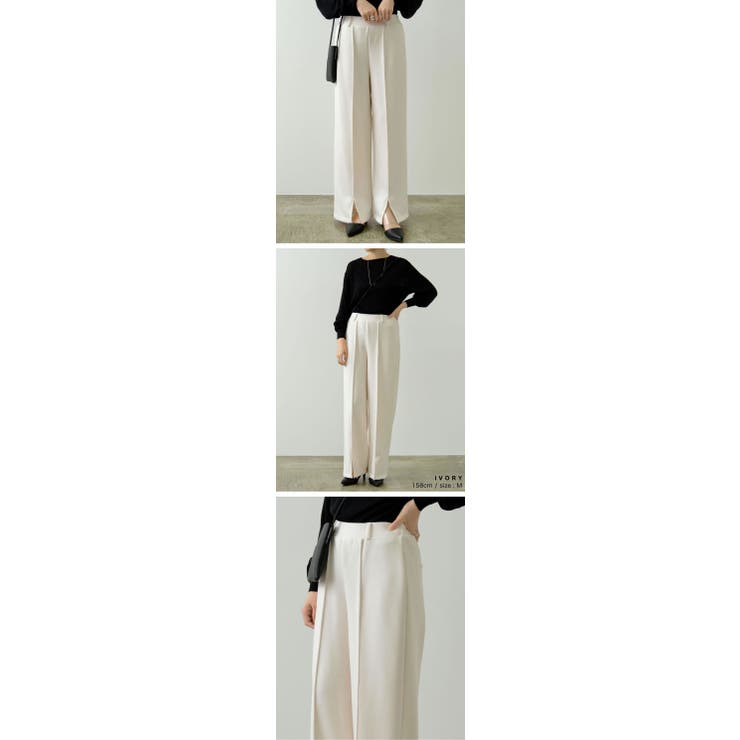 今季大注目のダンボールパンツ とろみダンボールセンターシームスラックスパンツ | Re:EDIT | 詳細画像27 