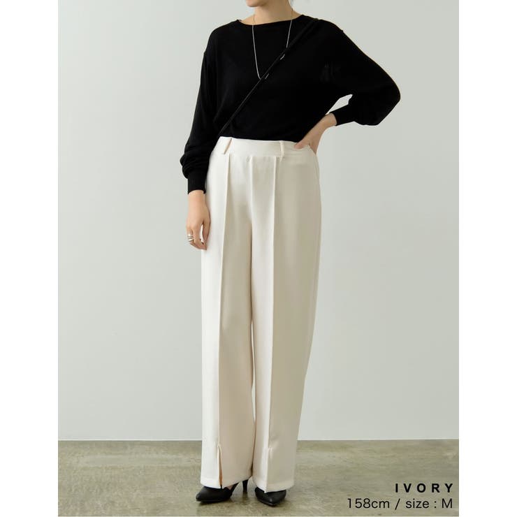 今季大注目のダンボールパンツ とろみダンボールセンターシームスラックスパンツ | Re:EDIT | 詳細画像18 