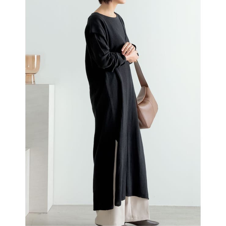 ブラック(001) | 着回し力抜群のリラックスニットアップ | Re:EDIT