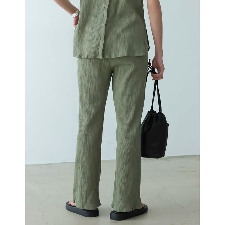 インド綿のナチュラルな風合いの美脚パンツ インド綿楊柳ストレートパンツ パンツ | Re:EDIT | 詳細画像21 