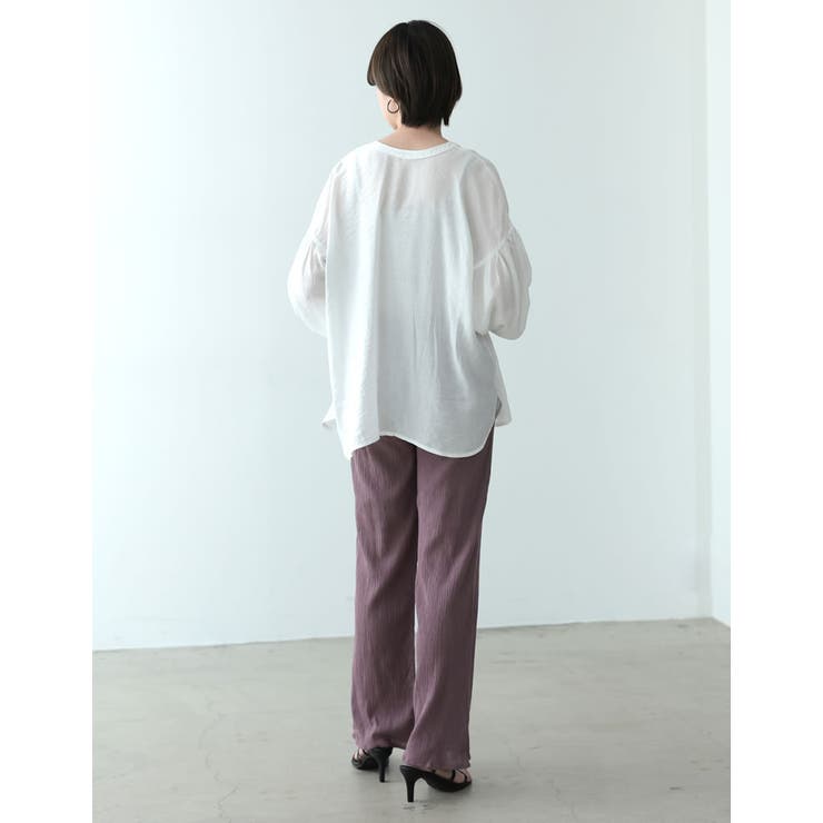 インド綿のナチュラルな風合いの美脚パンツ インド綿楊柳ストレートパンツ パンツ | Re:EDIT | 詳細画像23 