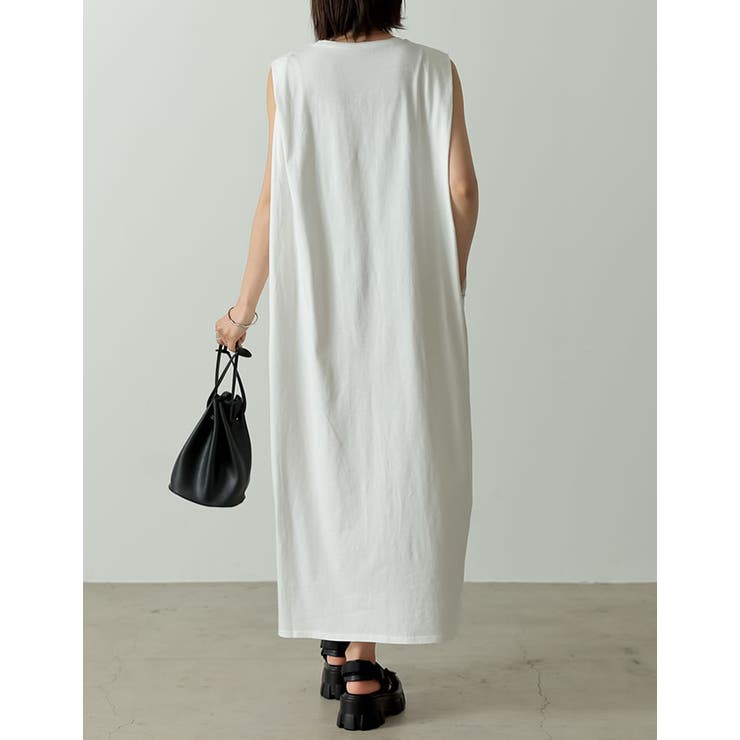 シンプルながらも洗練された印象に USAコットンショルダータックマキシワンピース | Re:EDIT | 詳細画像13 