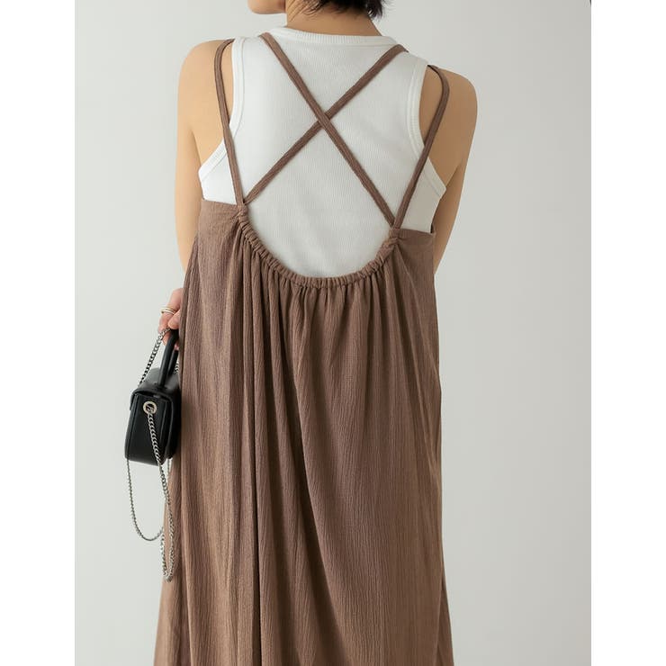 バッククロスカットシャーリングキャミワンピース | Re:EDIT | 詳細画像6 