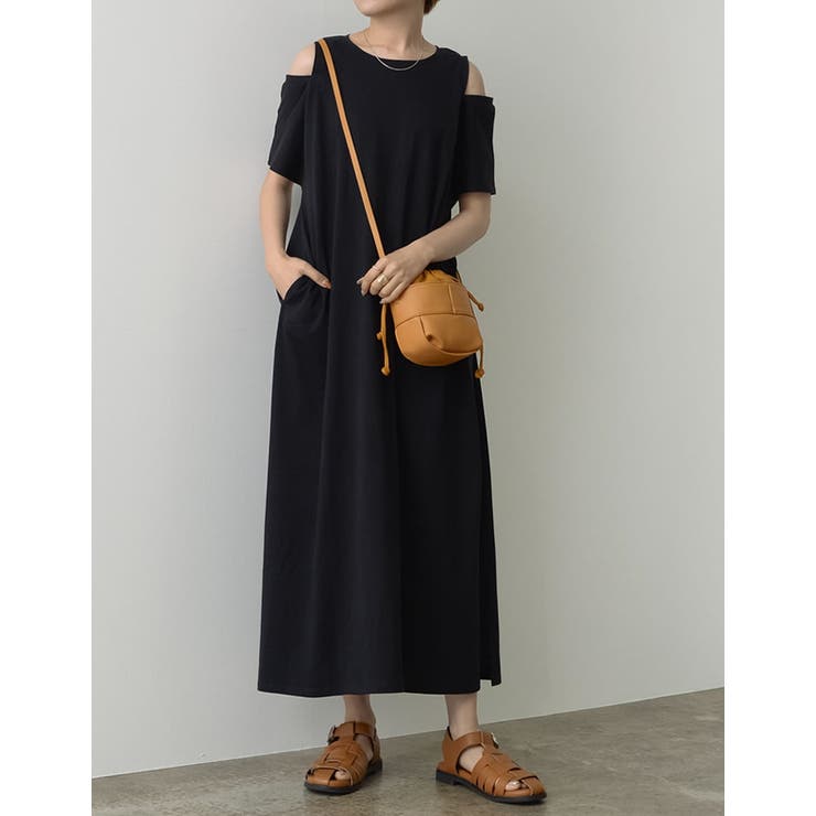 低身長/高身長サイズ有]オーガニックコットンショルダースリット 