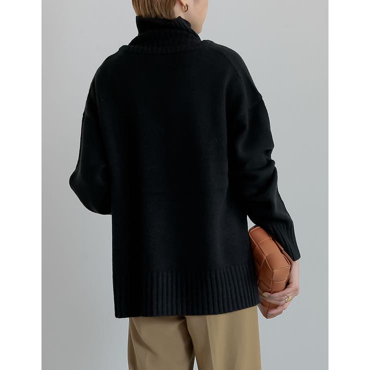 [2点セット]Vネックニットプルオーバー×タートルネックベストSET | Re:EDIT | 詳細画像11 
