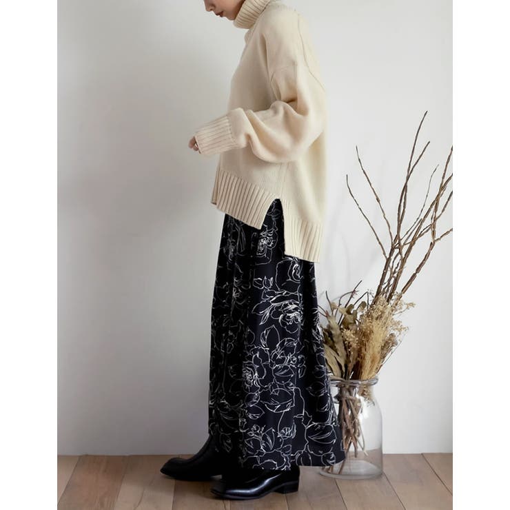 [2点セット]Vネックニットプルオーバー×タートルネックベストSET | Re:EDIT | 詳細画像16 