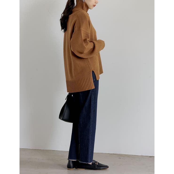 [2点セット]Vネックニットプルオーバー×タートルネックベストSET | Re:EDIT | 詳細画像21 