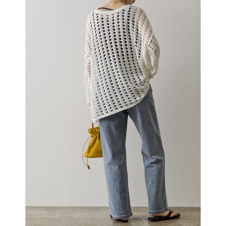 程よくコーデのアクセントになってくれる 2WAYメッシュ編みニットカーディガン | Re:EDIT | 詳細画像7 