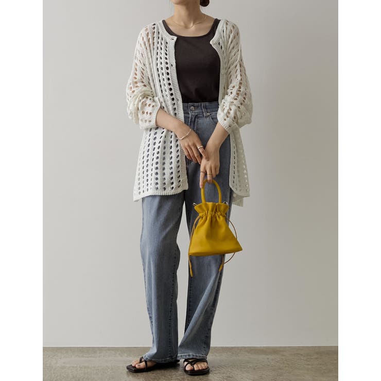 程よくコーデのアクセントになってくれる 2WAYメッシュ編みニットカーディガン | Re:EDIT | 詳細画像8 