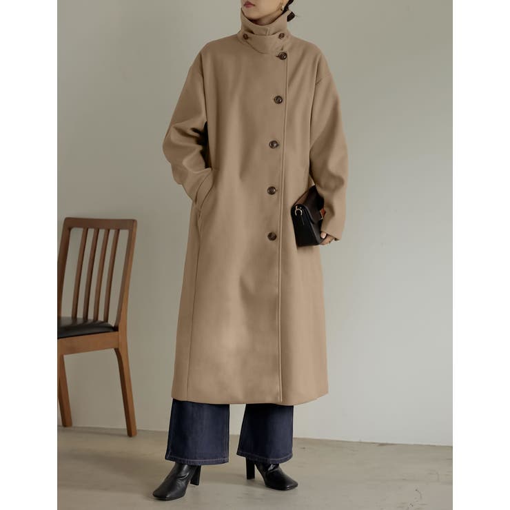 [低身長サイズ有]3WAYフェイクウールロングステンカラーコート | Re:EDIT | 詳細画像3 