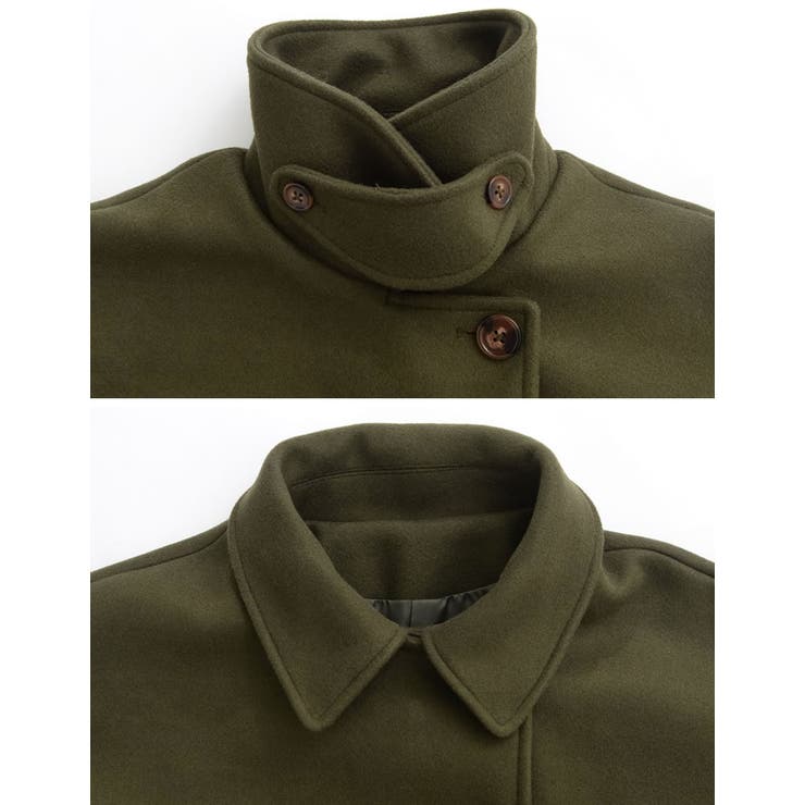 [低身長サイズ有]3WAYフェイクウールロングステンカラーコート | Re:EDIT | 詳細画像30 