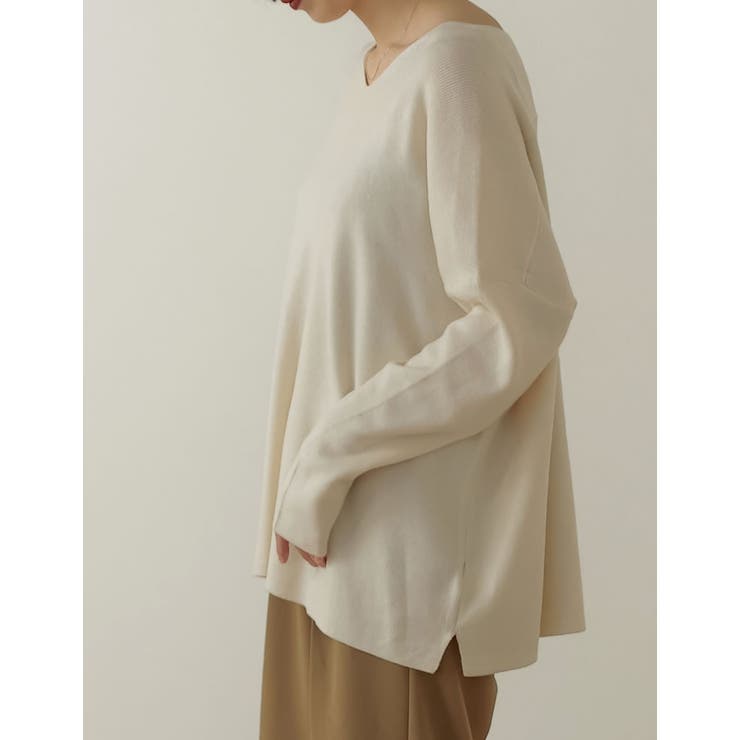 シンプルだからこそシルエットや着心地にこだわって Vネックニットプルオーバー | Re:EDIT | 詳細画像10 