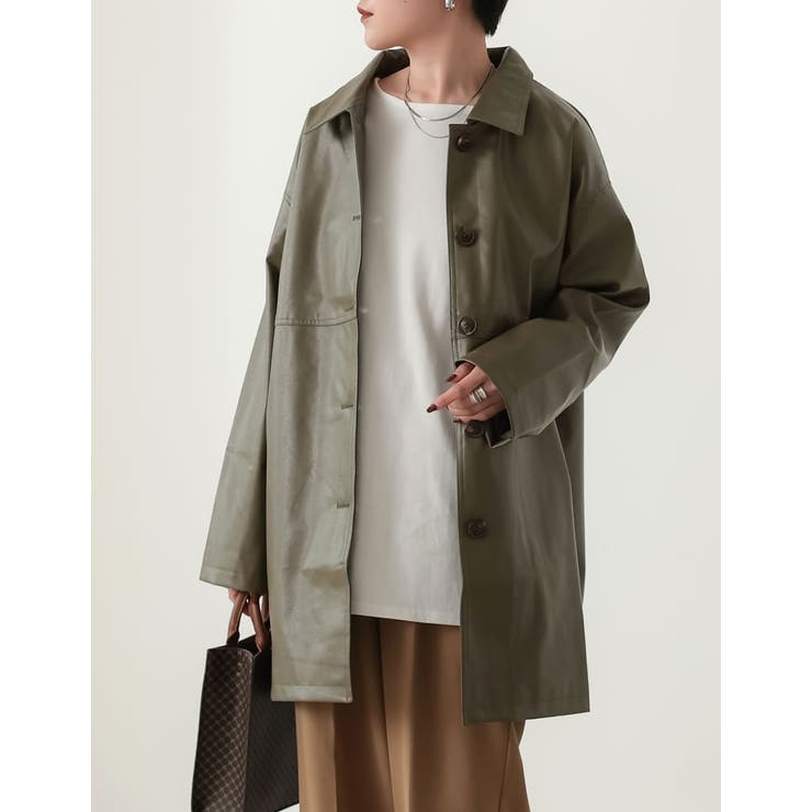 insilence フェイクレザージャケット カーキ　グレー　レザージャケット insilence フェイクレザージャケット カーキ グレー レザージャケット