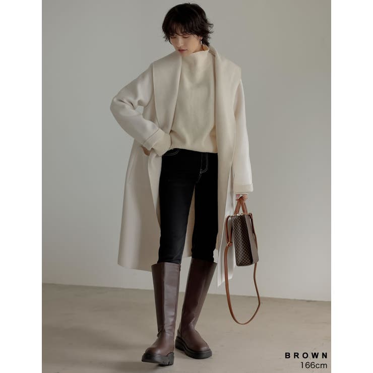 トラックソールで、今季旬のモードな足元に エコレザートラックソールロングブーツ | Re:EDIT | 詳細画像32 