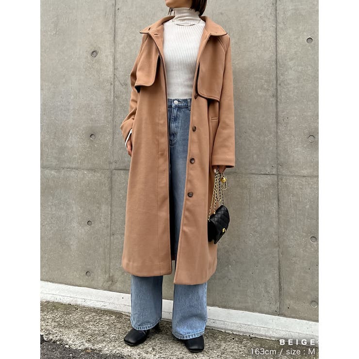 パイピングデザインが旬のオーバーサイズコート | Re:EDIT | 詳細画像4 