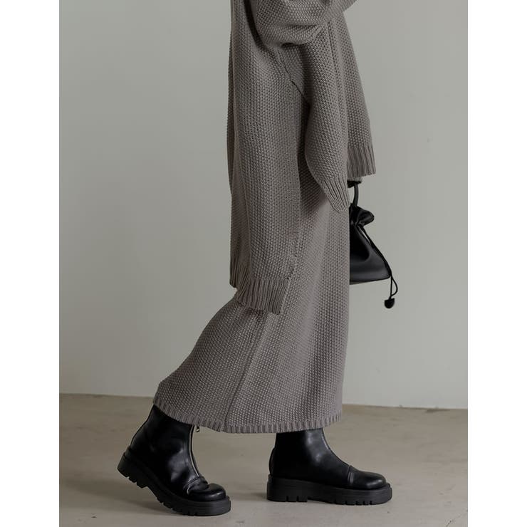 大人のリラックススタイルに [低身長サイズ有]鹿の子編みストレートニットスカート… | Re:EDIT | 詳細画像5 