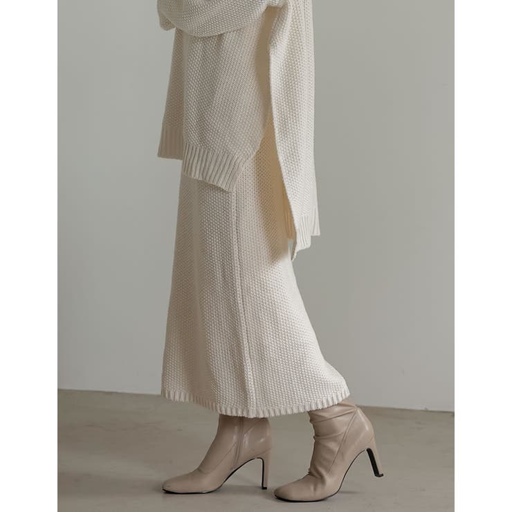 大人のリラックススタイルに [低身長サイズ有]鹿の子編みストレートニットスカート… | Re:EDIT | 詳細画像6 