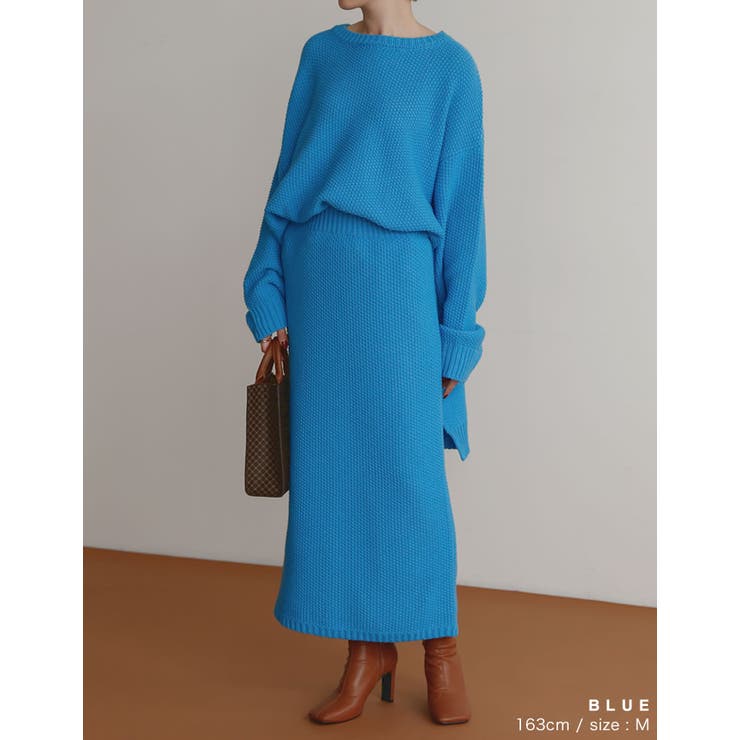 大人のリラックススタイルに [低身長サイズ有]鹿の子編みストレートニットスカート… | Re:EDIT | 詳細画像8 