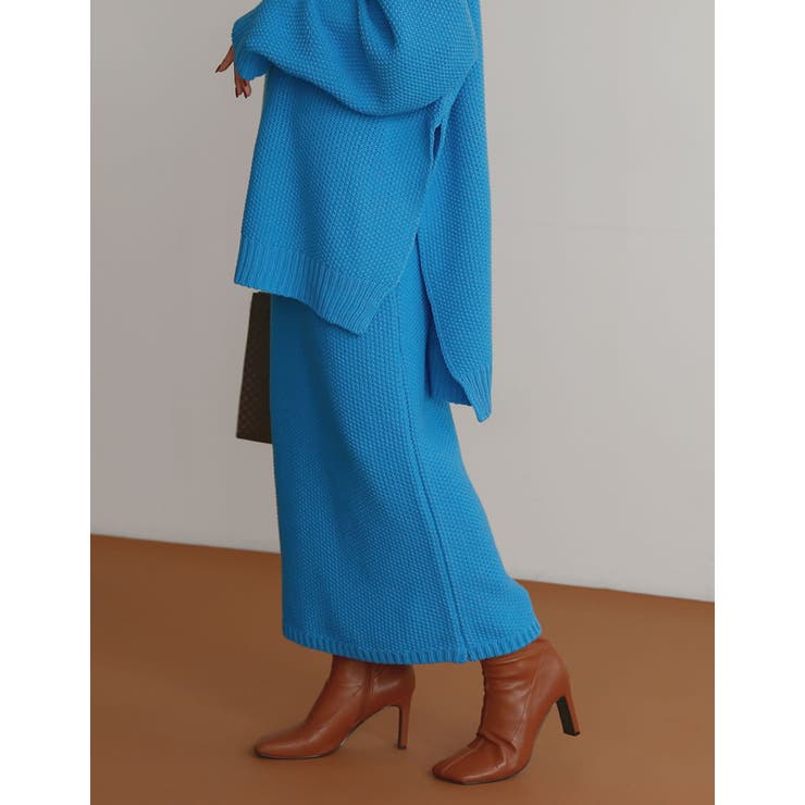 大人のリラックススタイルに [低身長サイズ有]鹿の子編みストレートニットスカート… | Re:EDIT | 詳細画像9 